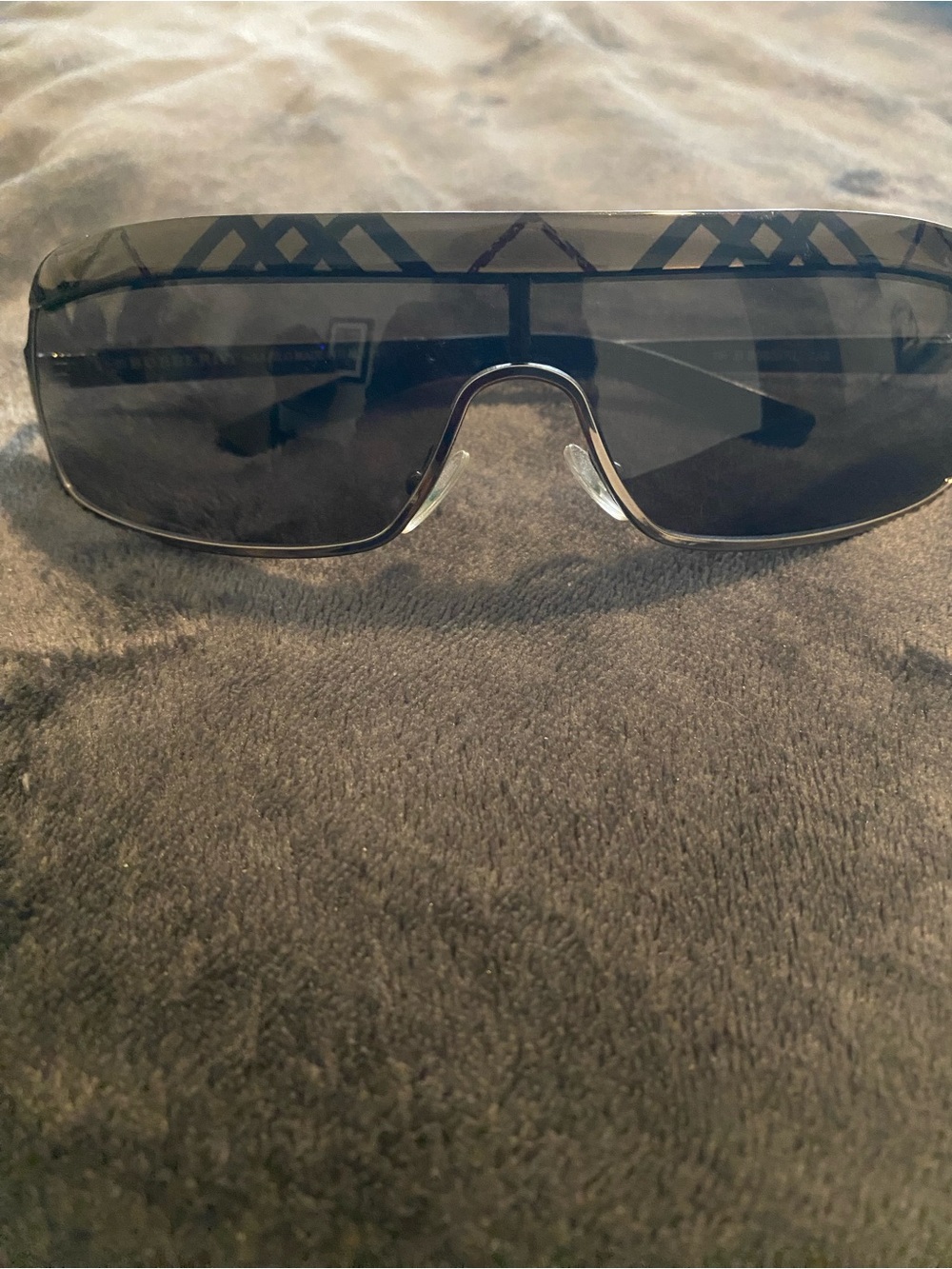 Burberry Black Shield Sunglasses - Check style